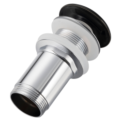 Korek umywalkowy mosiężny Klik Klak model C bez przelewu - Czarny Ceramiczny