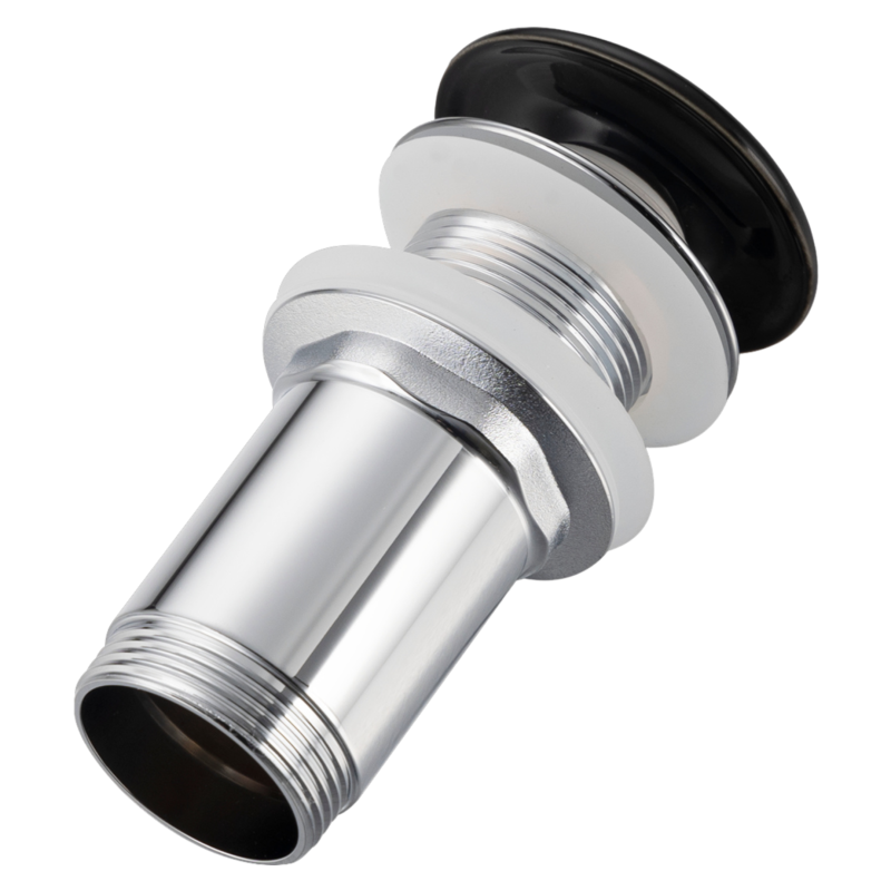 Korek umywalkowy mosiężny Klik Klak model C bez przelewu - Czarny Ceramiczny