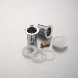 Korek umywalkowy mosiężny Klik Klak model C bez przelewu - Biały Ceramiczny