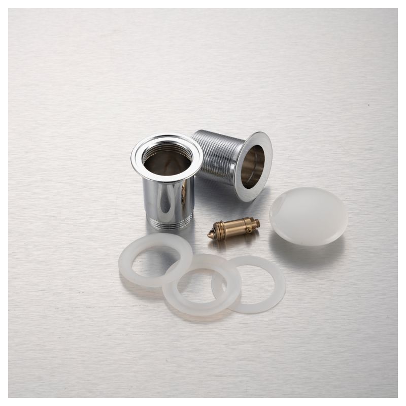 Korek umywalkowy mosiężny Klik Klak model C bez przelewu - Biały Ceramiczny