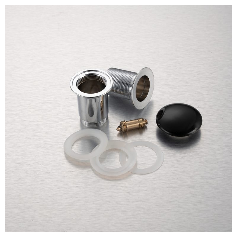 Korek umywalkowy mosiężny Klik Klak model C bez przelewu - Czarny Ceramiczny