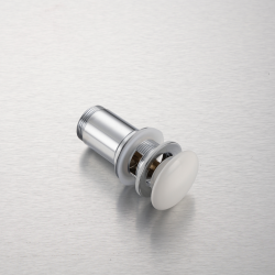 Korek umywalkowy mosiężny Klik Klak model C z przelewem - Czarny Ceramiczny