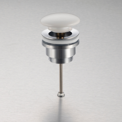 Korek umywalkowy mosiężny Klik Klak model D uniwersalny - Biały Ceramiczny