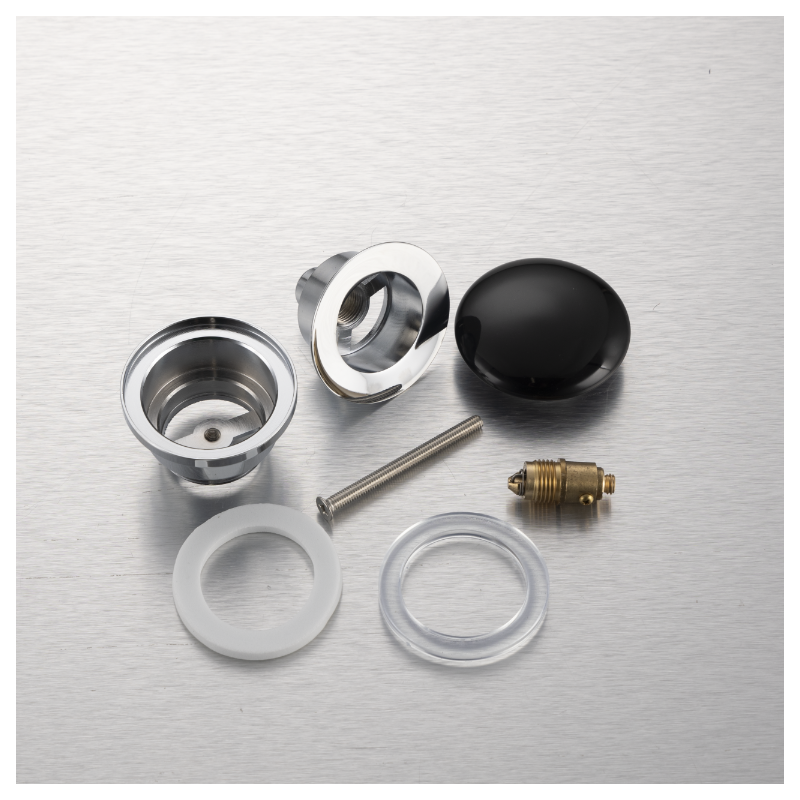 Korek umywalkowy mosiężny Klik Klak model D uniwersalny - Czarny Ceramiczny