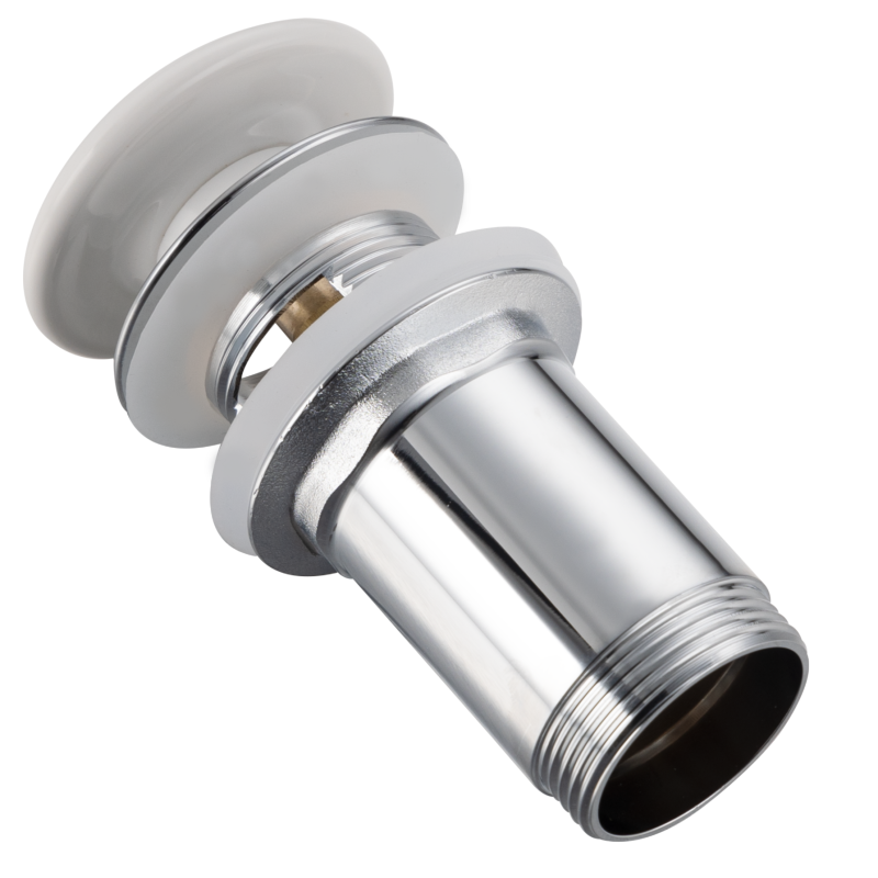 Korek umywalkowy mosiężny Klik Klak model C z przelewem - Czarny Ceramiczny