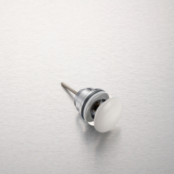 Korek umywalkowy mosiężny Klik Klak model D uniwersalny - Biały Ceramiczny