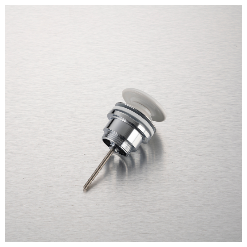 Korek umywalkowy mosiężny Klik Klak model D uniwersalny - Biały Ceramiczny