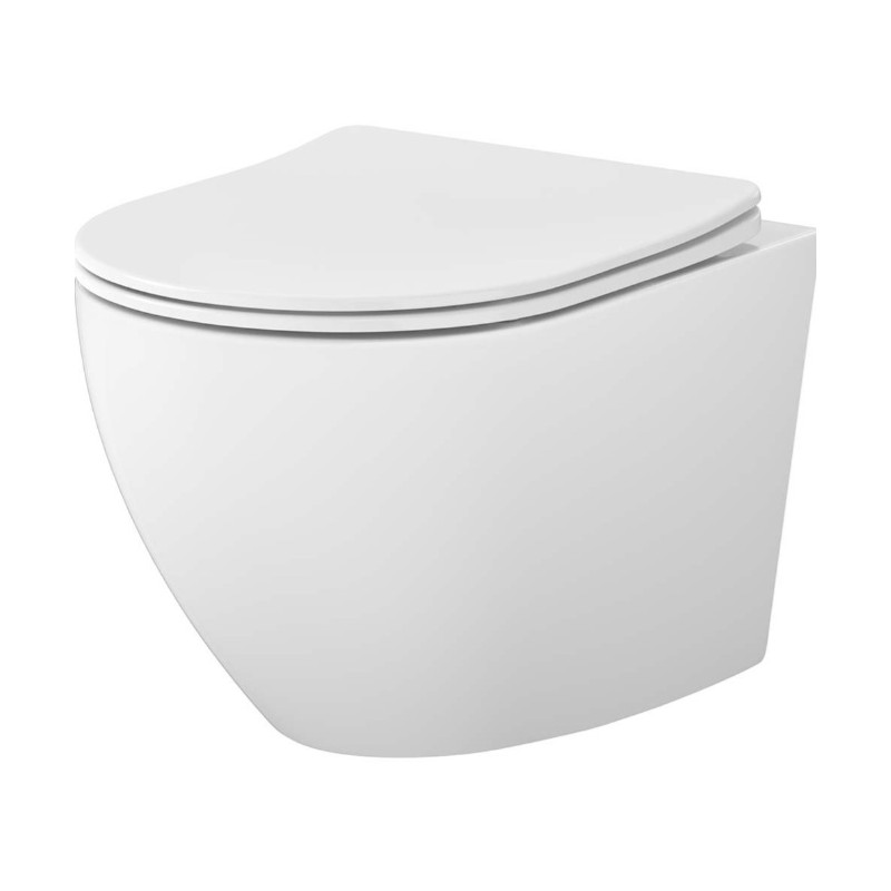 Mito Cersanit miska WC z deską wolnoopadającą wisząca bez kołnierza ze spłukiwaniem wirowym biały połysk