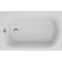 Polimat Elegance Mini 110x70 Wanna Akrylowa z czarną obudową w zestawie z syfonem i nóżkami