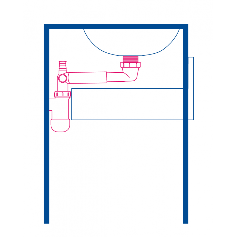 Syfon teleskopowy Premium z korkiem i przelewem, czarny - oszczędność przestrzeni!