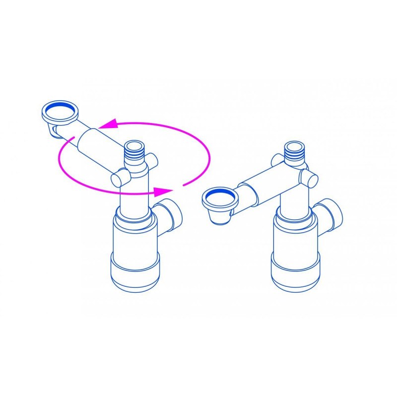 Syfon teleskopowy Premium z korkiem i przelewem, czarny - oszczędność przestrzeni!