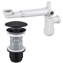 Oszczędny Syfon Teleskopowy z Eleganckim Czarnym Korkiem – Idealny do Małych Przestrzeni