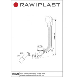Odpływ wannowy A305M50 - Bezpieczeństwo i wygoda w Twojej łazience!
