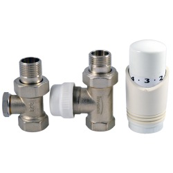 Zestaw termostatyczny prosty: elegancka głowica w bieli dla perfekcyjnej kontroli temperatury