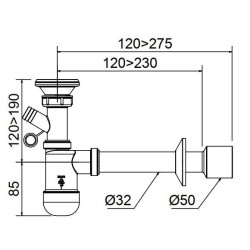 Funkcjonalny Syfon Umywalkowy Ø32/50 z Niezawodnym Odpływem – Idealny dla Twojej Łazienki!