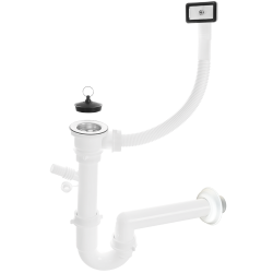 Syfon Inox Pro z Przelewem - Idealny do Zlewozmywaków Jednokomorowych z Wyjściem na Zmywarkę