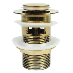 Klik-Klak Złoty Korek Spustowy z Przelewem - Luksusowy Mosiężny Akcent do Twojej Łazienki!