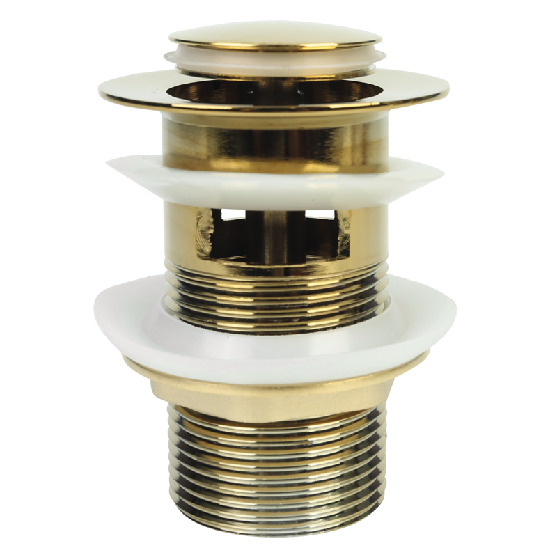 Klik-Klak Złoty Korek Spustowy z Przelewem - Luksusowy Mosiężny Akcent do Twojej Łazienki!