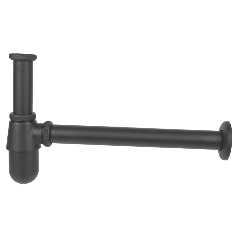 Elegancki Syfon Butelkowy do Umywalki - Czarny Design ze Stali