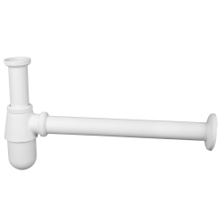 Elegancki Syfon Umywalkowy Butelkowy z Białym Wykończeniem - Solidna Stal, 2 Lata Gwarancji