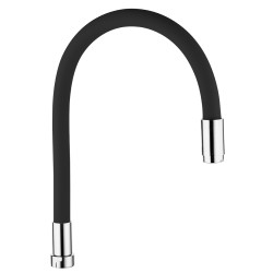 Elastyczna czarna wylewka do baterii zlewozmywakowej ściennej - seria Elza, 553 mm