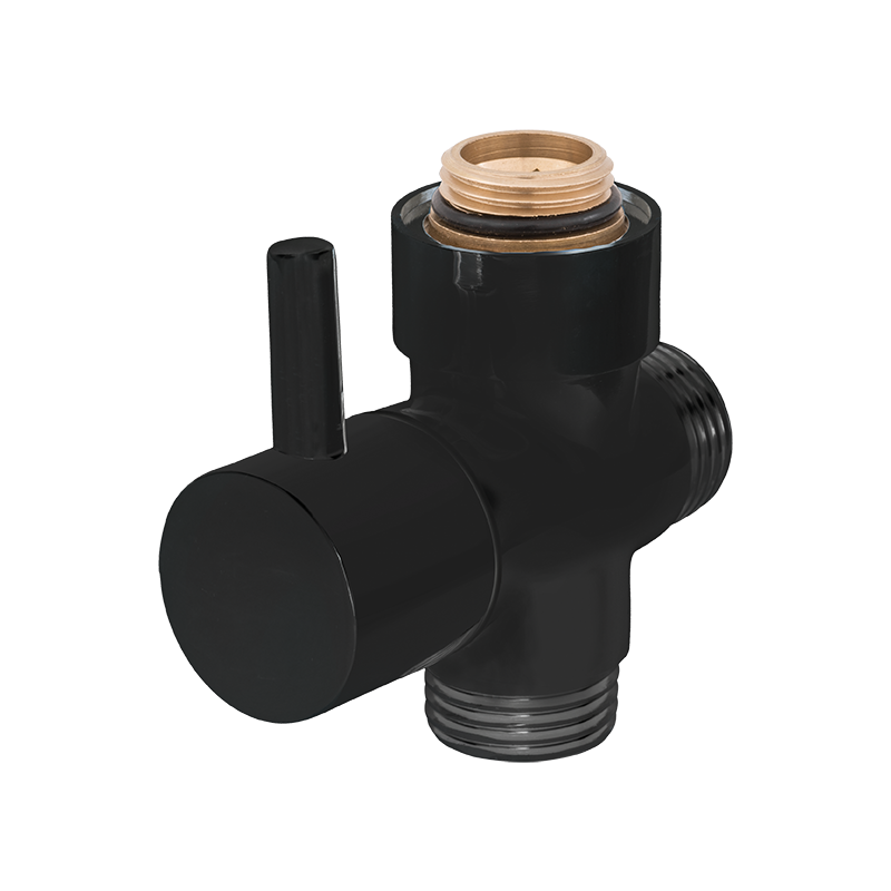 Przełącznik Premium SmartFlow - Mosiężny Przepływ Kontrolowany, Czarne Wykończenie