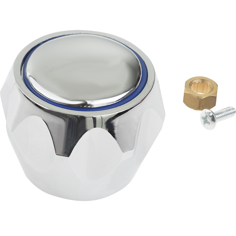 Nowoczesne pokrętło do baterii - chrom/niebieski elegancki design