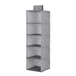 Organizator Wiszący Jamajka 5 Półek Składany Biało-Grafitowy - Praktyczne Rozwiązanie!