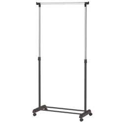 Mobilna Szafa CARLO - Stylowa i Funkcjonalna Garderoba 173cm, Chrom/Czarny