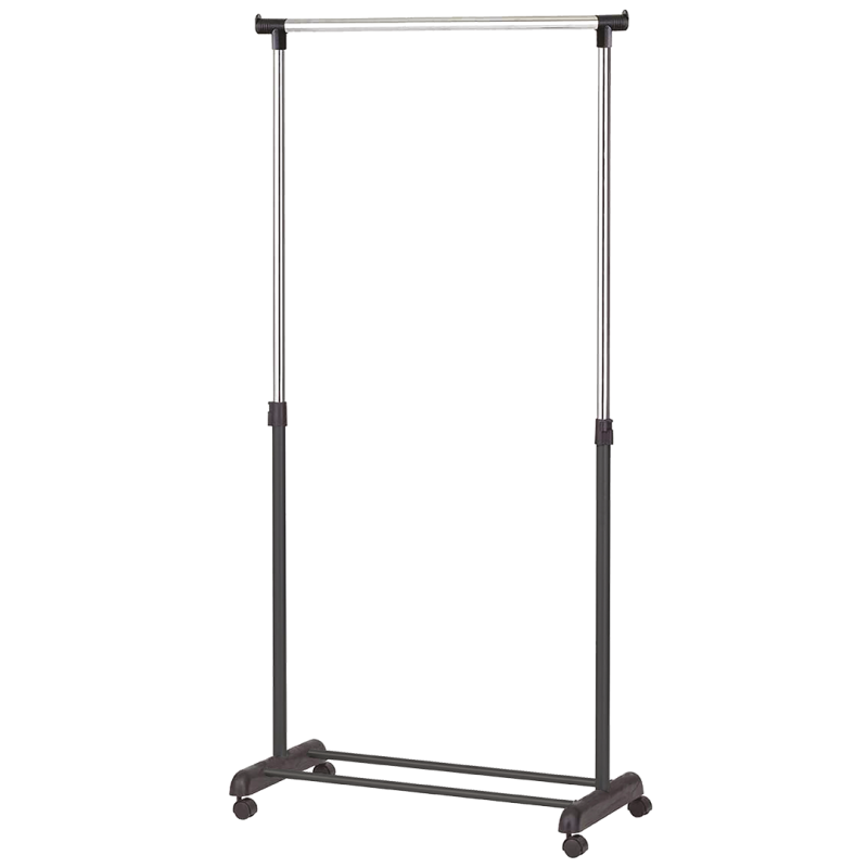 Mobilna Szafa CARLO - Stylowa i Funkcjonalna Garderoba 173cm, Chrom/Czarny