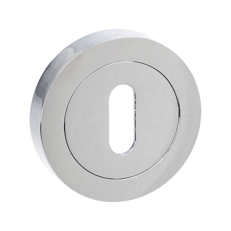 Chromowany Szyld Elegancji - Okrągły Na Klucz Do Drzwi 38-45 mm - Stylowy Błyskawiczny Montaż