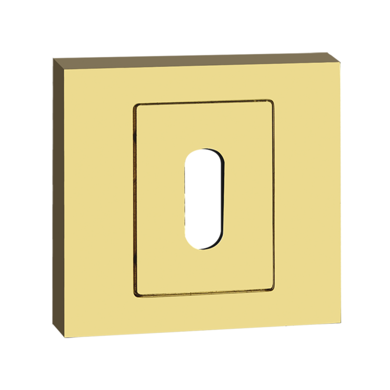 Kwadratowa Rozeta Złota - Luksusowy Akcent do Drzwi Wewnętrznych z Kluczem