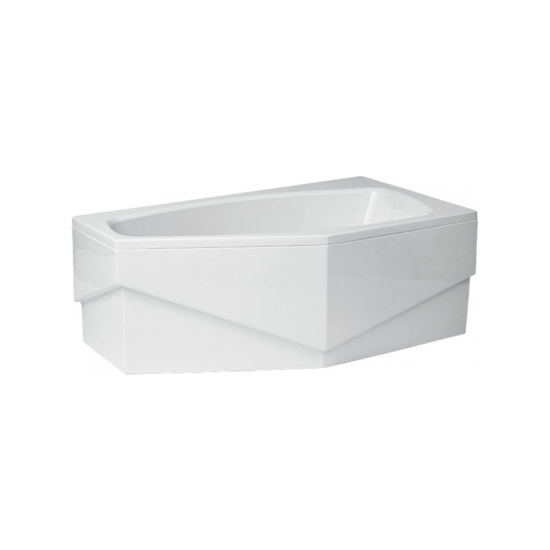 Polimat Marika Wanna 140x80 Akrylowa z białą obudową w zestawie z syfonem i nóżkami - Antybakteryjna powłoka