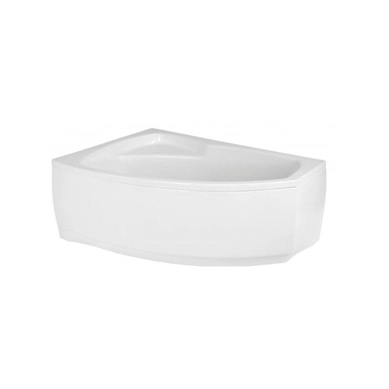 Polimat Frida Wanna 140x90 Akrylowa z białą obudową w zestawie z syfonem i nóżkami, asymetryczna