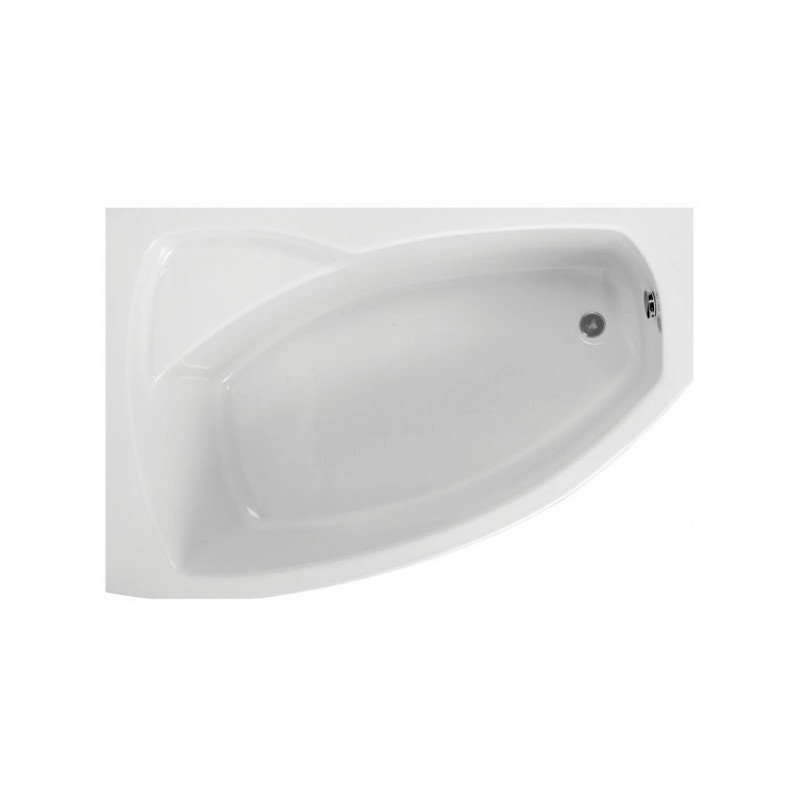 Polimat Frida Wanna 140x90 Akrylowa z białą obudową w zestawie z syfonem i nóżkami, asymetryczna