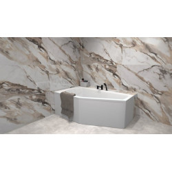 Polimat Selena Wanna 150x90 Akrylowa z białą obudową w zestawie z syfonem i nóżkami CE