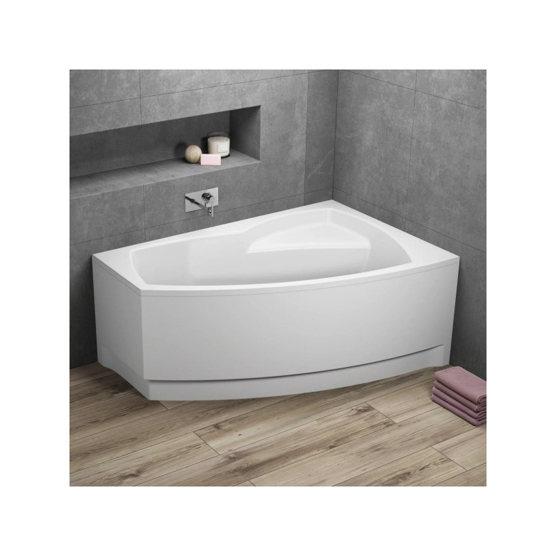 Polimat Frida Wanna 150x100 Akrylowa z białą obudową w zestawie z syfonem i nóżkami Antybakteryjna