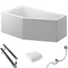 Polimat Selena Wanna 160x90 Akrylowa z białą obudową w zestawie z syfonem i nóżkami, powłoka antybakteryjna