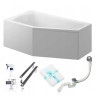 Polimat Selena Wanna 160x90 Akrylowa z białą obudową w zestawie z syfonem i nóżkami + Preparat