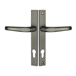 Grafitowa Elegancja – Klamka Magnat do Drzwi Zewnętrznych z Solidnym Szyldem