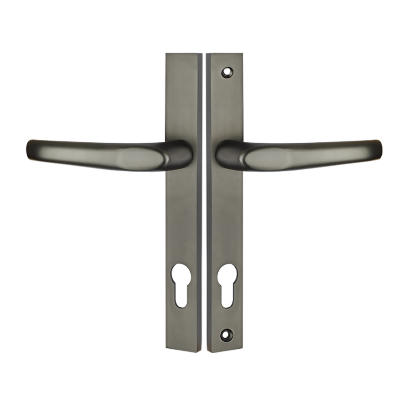 Grafitowa Elegancja – Klamka Magnat do Drzwi Zewnętrznych z Solidnym Szyldem