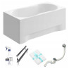 Polimat Gracja Wanna 170x70 Akrylowa z białą obudową w zestawie z syfonem i nóżkami + Antybakteryjna powłoka