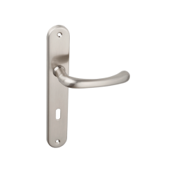 Klasyczna klamka drzwiowa satynowa na szyldzie, styl i ekonomia dla Twojego wnętrza!