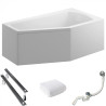 Polimat Selena Wanna 150x90 Akrylowa z białą obudową w zestawie z syfonem i nóżkami - asymetryczna