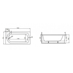 Wanna akrylowa Polimat Classic 150x75 cm z syfonem i nóżkami