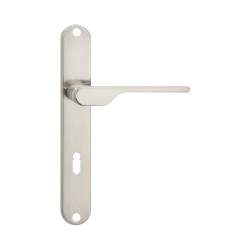 Ekskluzywna Satynowa Klamka RITA z Długim Szyldem do Drzwi Wewnętrznych