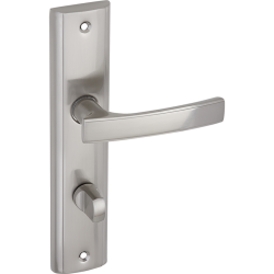 Aura WC Classic - Klasyczna Klamka z Satynowym Wykończeniem na Długim Szyldzie