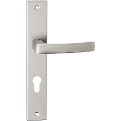 Klamka Aster Classic na szyldzie długim - satyna mat, elegancja i trwałość do Twoich drzwi!