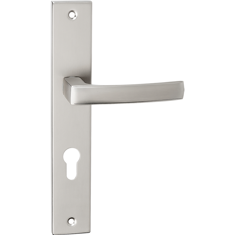 Klamka Aster Classic na szyldzie długim - satyna mat, elegancja i trwałość do Twoich drzwi!