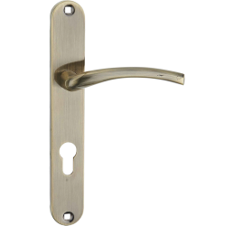 Agra Lux Klamka z Patynowym Wykończeniem na Eleganckim Szyldzie Długim - Do Wewnętrznych Drzwi